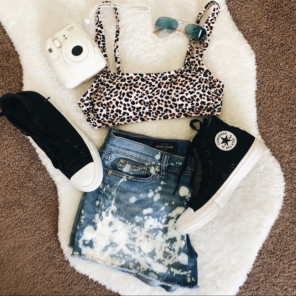 Distressed Tie-Dye J.Crew Denim Shorts